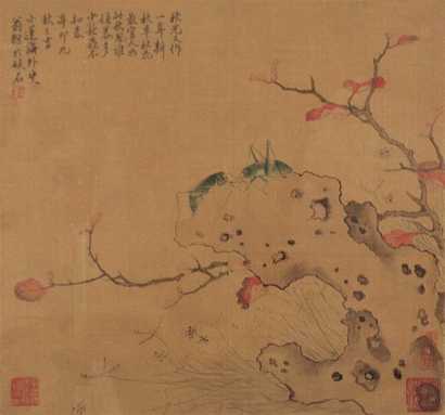 翁雒 辛卯（1831年）作 草虫花卉 镜心